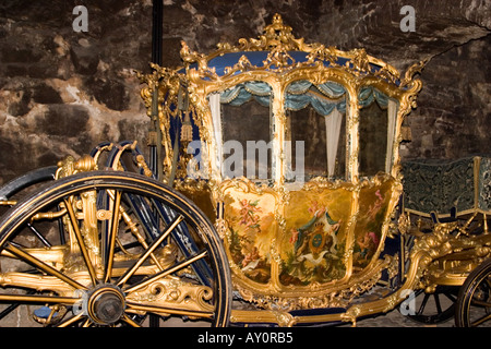 Carrello dorato, Armeria Reale, Stoccolma, Svezia Foto Stock