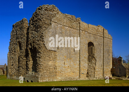 Vista la molla di Bowes Castello, Bowes, County Durham Foto Stock