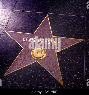 Elvis Presley's stella sulla Hollywood Walk of Fame Foto Stock