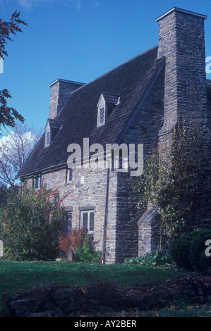 Henry Whitfield House di Guilford Connecticut più vecchia casa di pietra in Nuova Inghilterra risalente al 1639. Inizio periodo coloniale Foto Stock