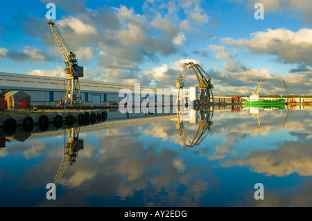 West Dock galleggiante Birkenhead Merseyside Foto Stock