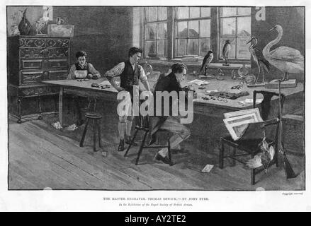 Thomas Bewick al lavoro Foto Stock