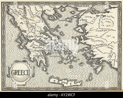 Mappa Europa Grecia Ford Foto Stock