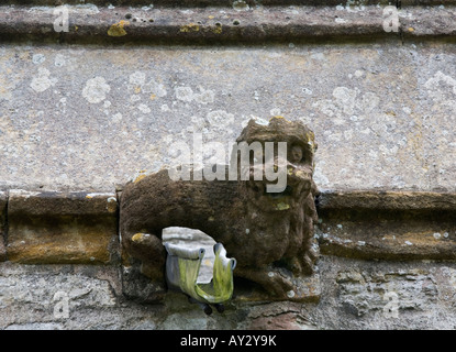 Gargoyle sulla chiesa parrocchiale di Santa Maria Vergine a Westonzoyland in Somerset Foto Stock