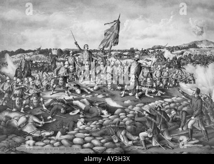 Battaglia di Belmont in guerra boera in bianco e nero Foto Stock