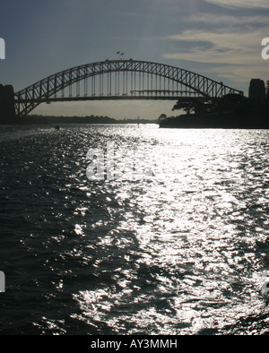 Ponte' notte, sunset city sera'sydney romanticismo arch, 'vista da "punto acquarie Australiano, Australia, australiano, baia , bri Foto Stock