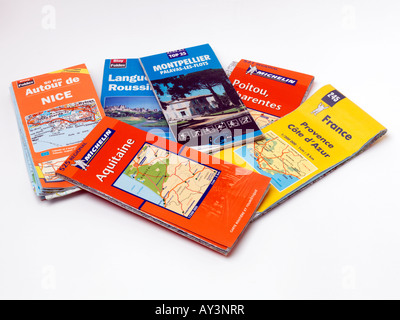 Selezione di Touring mappe stradali Francia Foto Stock