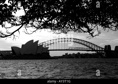 Ponte' notte, sunset city sera'sydney romanticismo arch, 'vista da "punto acquarie Australiano, Australia, australiano, baia , bri Foto Stock