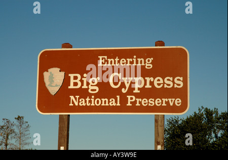 Everglades della Florida Big Cypress segno National Preserve Foto Stock