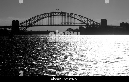 Ponte' notte, sunset city sera'sydney romanticismo arch, 'vista da "punto acquarie Australiano, Australia, australiano, baia , bri Foto Stock