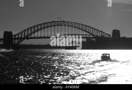 Ponte' notte, sunset city sera'sydney romanticismo arch, 'vista da "punto acquarie Australiano, Australia, australiano, baia , bri Foto Stock