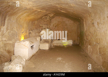 Israele Beit Shearim interno di una catacomba Foto Stock