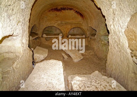 Israele Beit Shearim interno di una catacomba Foto Stock