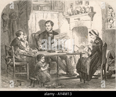 C xix secolo Lancashire Family Foto Stock