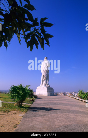 Gesù Cristo statua Casablanca sulla cima di Havana Cuba Foto Stock