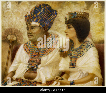 Amenhotep III e Tiy Foto Stock