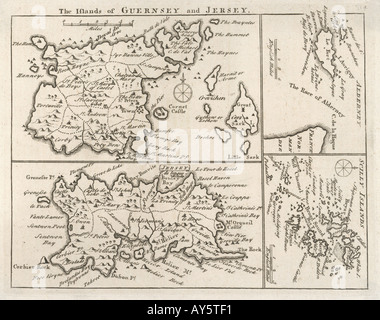 Mappa isole del canale 18c Foto Stock