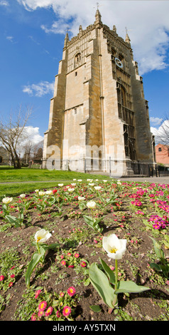 Worcestershire evesham città mercato chiese chiesa tre tutti i santi st Lawrence abate lichfield torre campanaria evesham abbey abbey Foto Stock