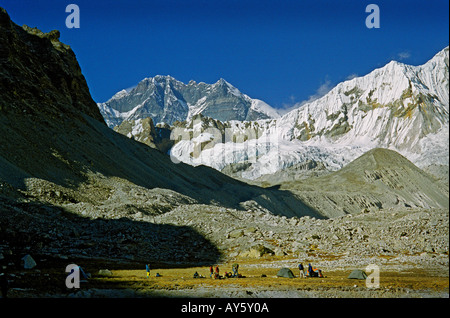 Trekking in Himalaya Foto Stock