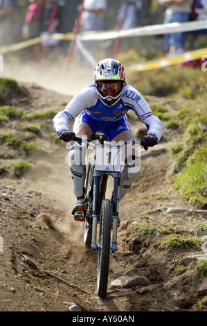 Anne Caroline Chausson Elite Womens mountainbike downhill racer Foto Stock