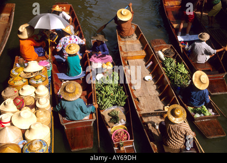 Bangkok Mercato Galleggiante di Damnern Saduak Foto Stock