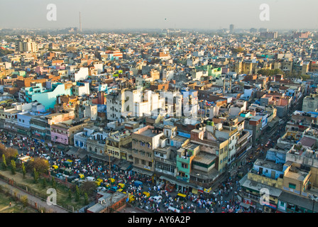 Una vista di Delhi da Jama Masjid moschea Foto Stock