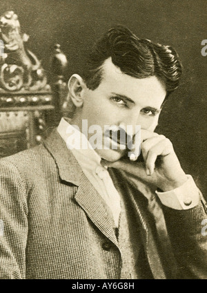 Nikola Tesla (1856 - 1943) un fisico Serb-American, ingegnere meccanico e ingegnere elettrico. Foto Stock