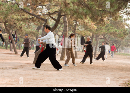 Taichi nel Parco Tiantan, Pechino Foto Stock