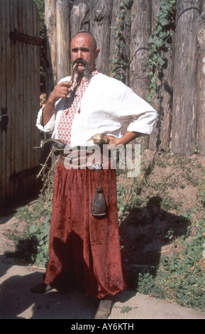 Cosacco uomo in abito tradizionale, Ucraina Foto Stock