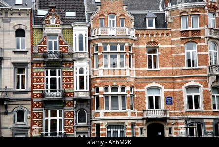 Edifici Art Nouveau in Piazza Ambiorix, Bruxelles Foto Stock