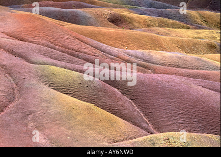 Regione Ovest, Chamarel, sette colori terra, paesaggio, terra colorata Foto Stock