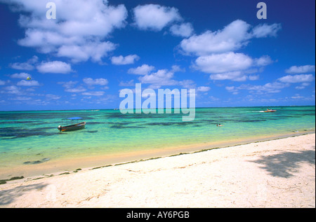 Regione Est, Ile aux Cerfs, riva del mare, spiaggia Foto Stock