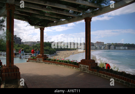 Vista panoramica della spiaggia di El Sardinero Santander Cantabria Golfo di Biscaglia Golfo de Vizcaya Spagna España Iberia Europa Foto Stock