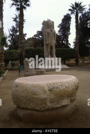 Statua di Ramses II Memphis Cairo Repubblica Araba di Egitto Egyptian Nord Africa Medio Oriente Foto Stock