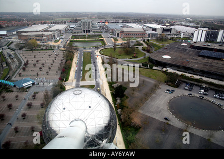 Heysel mostre area vicino Bruxelles visto da Atomium Foto Stock