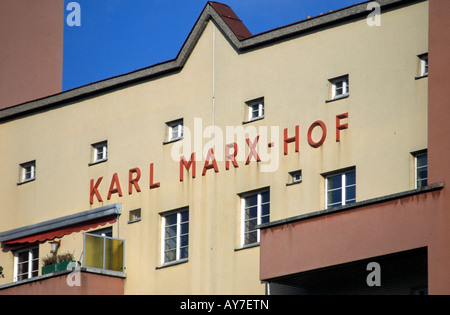 Karl Marx cantiere, firma Foto Stock