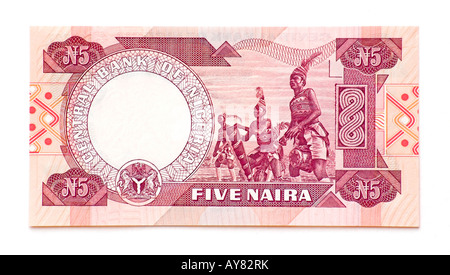 Nigeria 5 Naira nota banca Foto Stock