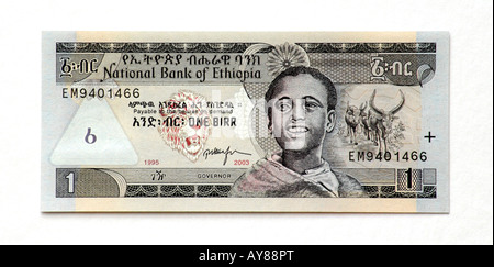 Etiopia una banca Birr nota Foto Stock