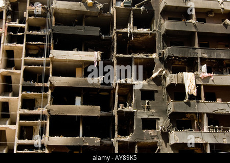 Edificio bombardato Beirut Libano Medio Oriente Foto Stock