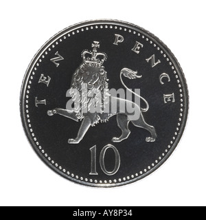 moneta da 10 pence Foto Stock
