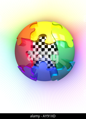 Un FileSpec Creative immagine High-Tech Copyright Lesley Sandles tec2596 Jigsaw Globe Foto Stock