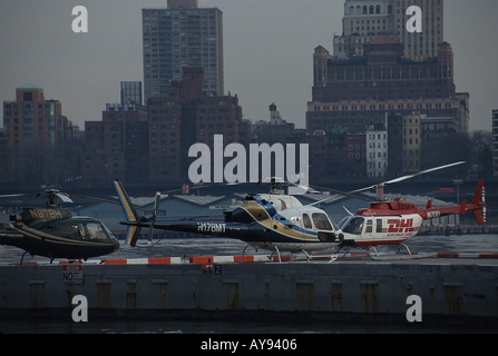 USA New York City 1998 l'eliporto di Manhattan Foto Stock