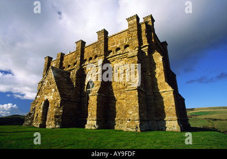 Il sole invernale espressi su St Catherines Cappella nel Sud Inghilterra Dorset Regno Unito Foto Stock