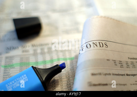 Fondsberichte nel Financial Times Deutschland Foto Stock