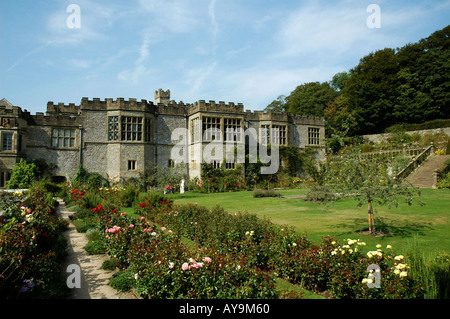 Haddon Hall gardens, casa di Lord Edward maniere, Bakewell, Derbyshire. Foto Stock