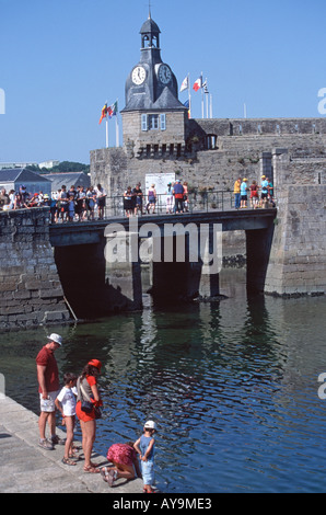 La Ville vicino (città murata), Concarneau, Cornouaille, Finistère Bretagna, Francia Foto Stock