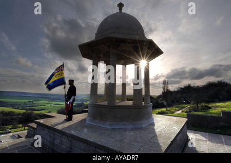 Bernard ramo Copelin alfiere della Patcham British Legion Brighton. Giorno del Ricordo Foto Stock