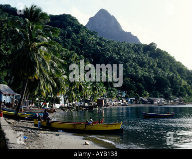 Soufriere Bay a St Lucia Caraibi Foto Stock