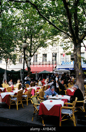 Caffè in piazza Place d'Armes Lussemburgo Foto Stock