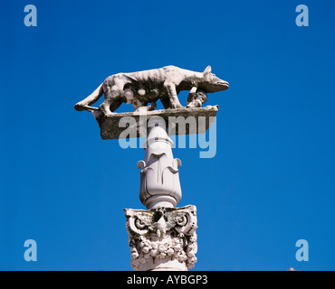 Italia Toscana Siena Romolo remo statua DUOMO DI SANTA MARIA DELL'ASSUNTA Foto Stock